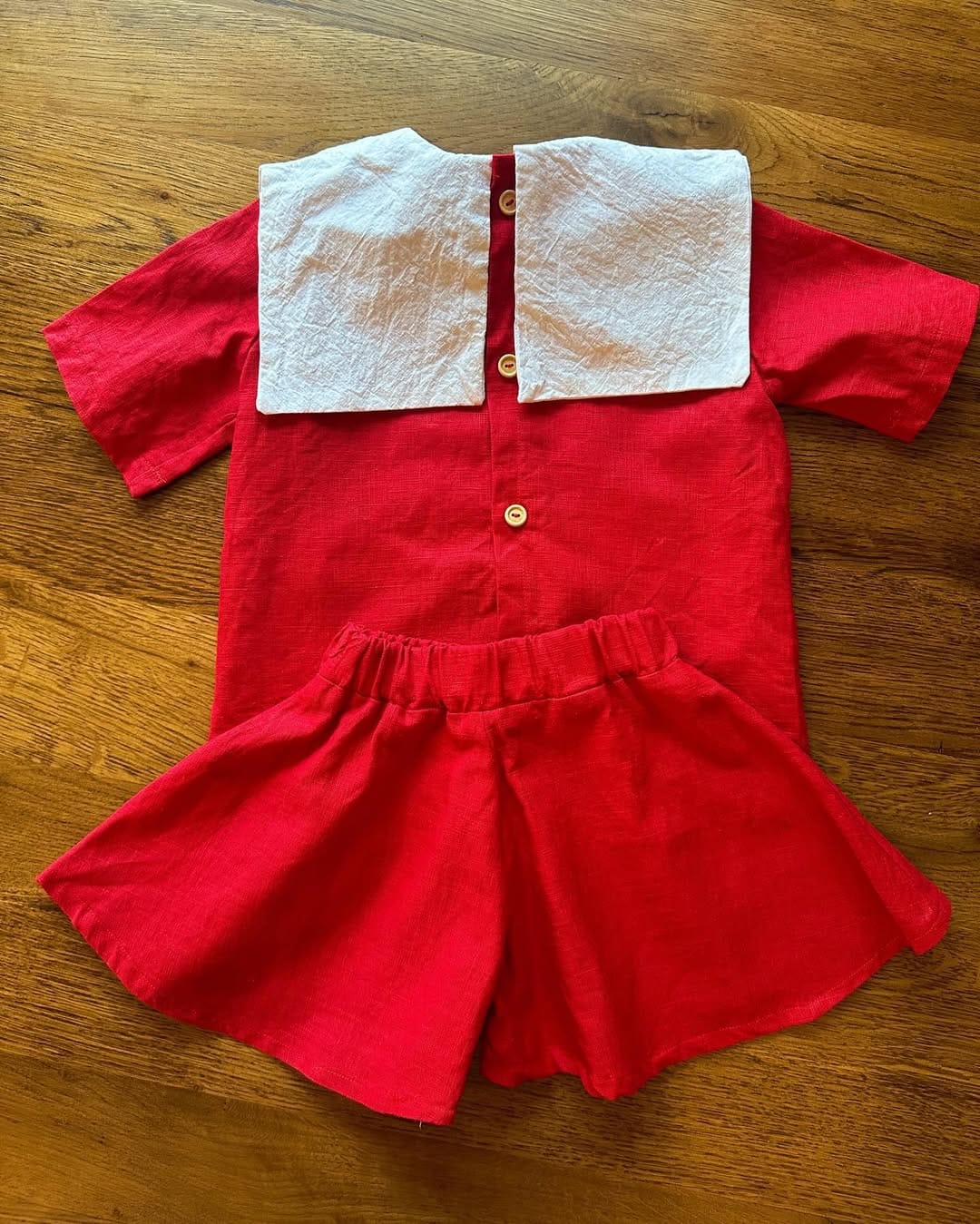 Set preppy cu guler maxi – Red Bow (2 piese) imagine 3