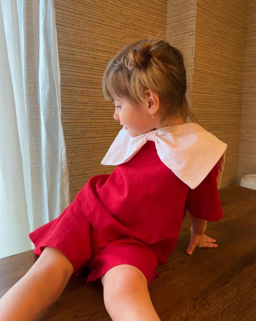 Set preppy cu guler maxi – Red Bow (2 piese) imagine 4
